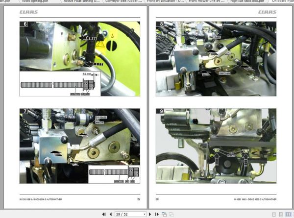 Claas Mowers DISCO 9200 C AUTOSWATHER Fitting Instruction FR DE EN RU 3