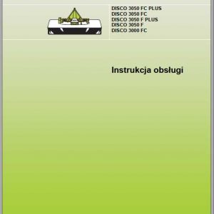 Claas Mowers Disco 3050FC Plus3050FC3050F Plus3050F3000FC Operators Manual 1