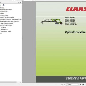 Claas Mowers Disco 3900 TC Disco 3100 TC AS Operators Manual 2