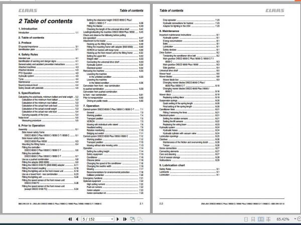 Claas Mowers Disco 8550 C Plus C T Disco 8500 C Operators Manual 3