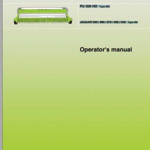 Claas PU 300 HD Type 905 Operators Manual 1