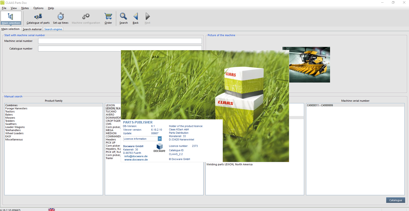 Claas Parts Doc 2.2 Agricultural Updated 667 02.2021 EPC Spare Parts Catalog