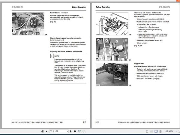 Claas Quantum 6800 P6500 P5500 P 18 P 165500 GT5500 P4500 P Operators Manual 2