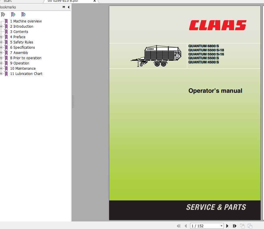 Claas Quantum 6800 S 5500 S 18 5500 S 16 5500 S 4500 S Operators Manual 1
