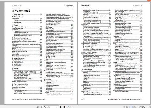 Claas Quantum 6800 S 5500 S 18 5500 S 16 5500 S 4500 S Operators Manual PL 2