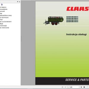 Claas Quantum 6800 S 5800 S 5700 S 4700 S Operators Manual PL 1