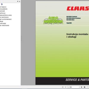 Claas RU 600 Contour RU 600 Auto Contour RU 600 Xtra Operators Manual PL 1