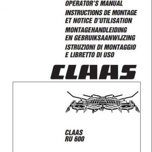 Claas RU 600 Operators Manual FR DE EN RU 1