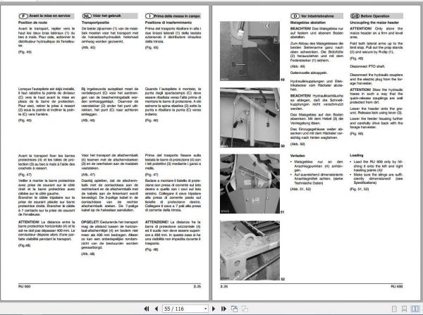 Claas RU 600 Operators Manual FR DE EN RU 2