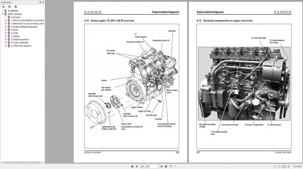 Claas SCORPION 6030 Compact TeleHandler Model 408 01 Repair Manual 2