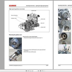 Claas SCORPION TeleHandler High Speed Gearbox Repair Manual 1
