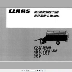 Claas SPRINT 320K 300G Operators Manual 1