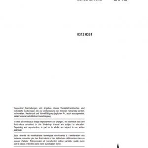 Claas Scorpion TeleHandler Engine DEUTZ 2012 EN Workshop Manual 1