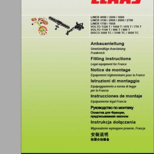 Claas Swathers LINER 2700 3500 Fitting Instruction 1