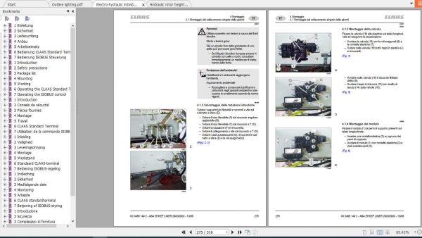 Claas Swathers LINER 2900 LINER 2800 Fitting Instruction 3