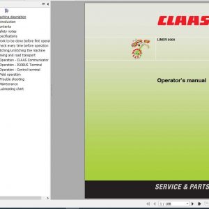 Claas Swathers Liner 3000 Operators Manual 1