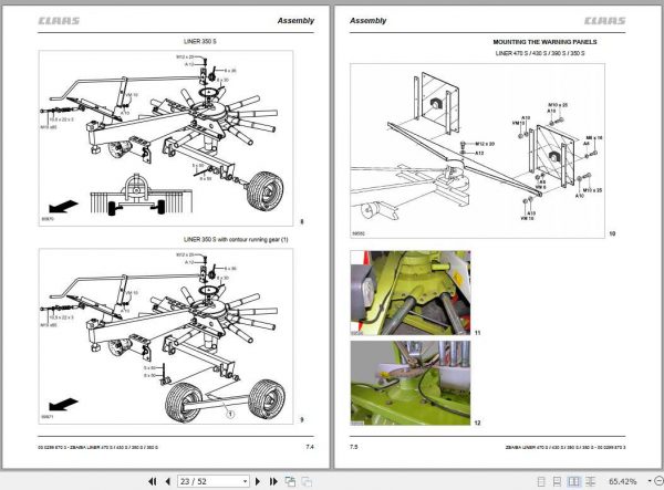 Claas Swathers Liner 470S 430S 390S 350S Operators Manual 2