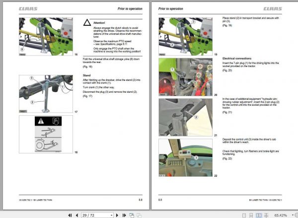 Claas Swathers Liner 750 Twin Operators Manual 2