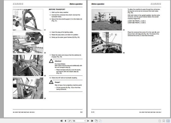 Claas Swathers Liner 780 Profil Liner 680 Profil Operators Manual 2