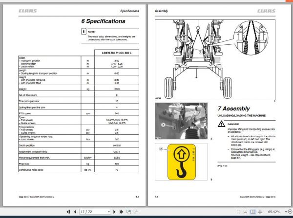 Claas Swathers Liner 880 Profil Liner 880 L Operators Manual 2 1