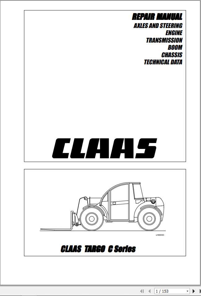 Claas TARGO C series TeleHandler Repair Manual 3498590 1