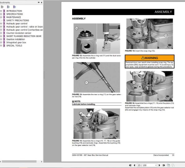 Claas TORION 956 Wheel Loader DANA 367 Gearbox Service Manual 2