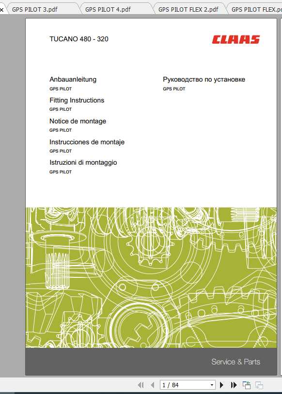 Claas TUCANO 480 320 Fitting Instruction 1