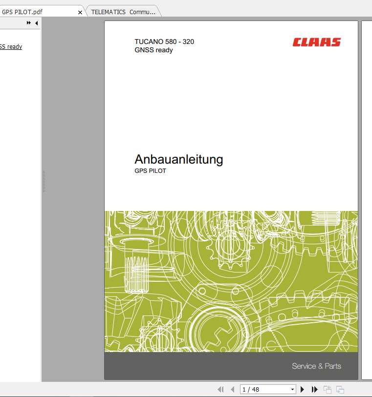 Claas TUCANO 580 320 480 320 Fitting Instruction 1