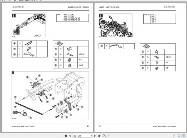 Claas Tedders LINER 1605 4000 Fitting Instruction 2