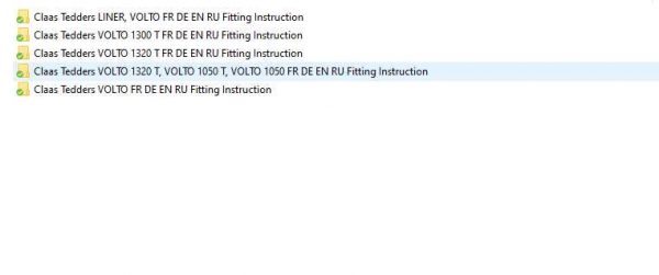 Claas Tedders VOLTO 1050 1300 1320 Fitting Instruction 1