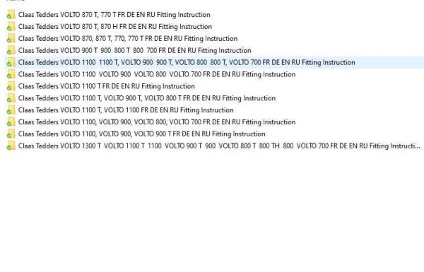 Claas Tedders VOLTO 700 770 800 870 900 1100 1300 Fitting Instruction 1