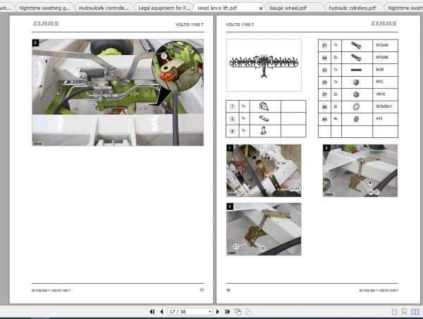 Claas Tedders VOLTO 700 770 800 870 900 1100 1300 Fitting Instruction 3