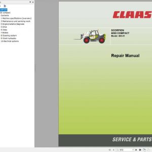 Claas TeleHandler SCORPION 6030 Compact Model 408 01 Repair Manual 1