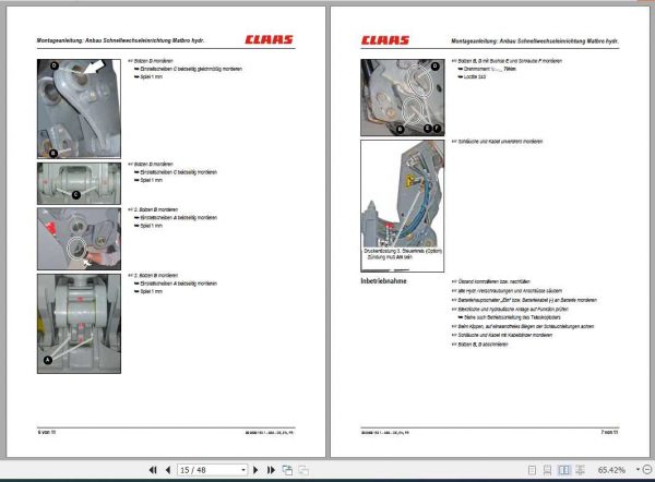Claas Telehandlers SCORPION 7035 415 15K23 Fitting Instruction 2