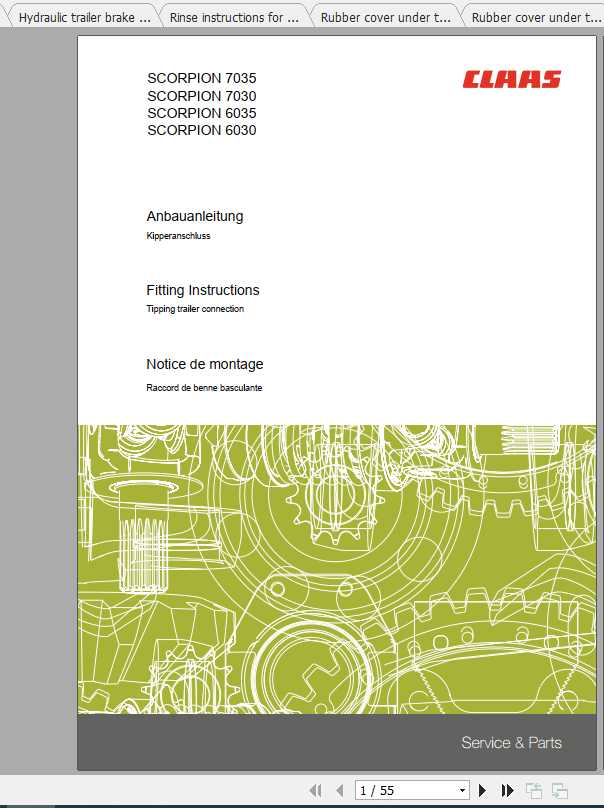 Claas Telehandlers SCORPION 7035 7030 6035 6030 Fitting Instruction 1