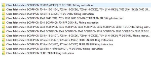 Claas Telehandlers SCORPION 9055 9040 7045 7040 7035 7030 6030 Fitting Instruction 1
