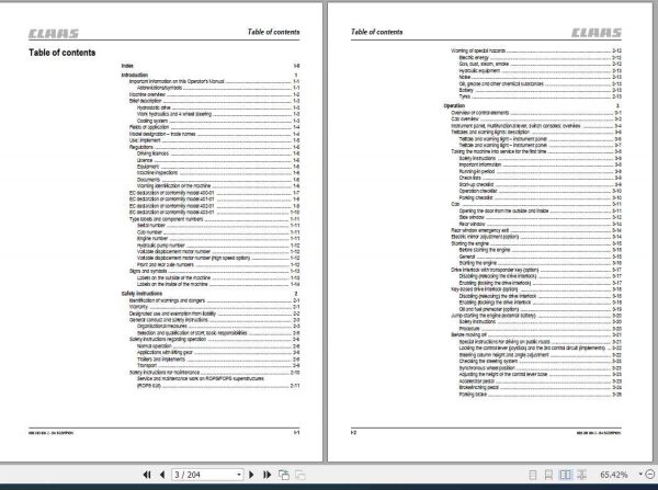 Claas Telehandlers Scorpion 7040 7030 6040 6030 Operators Manual 2