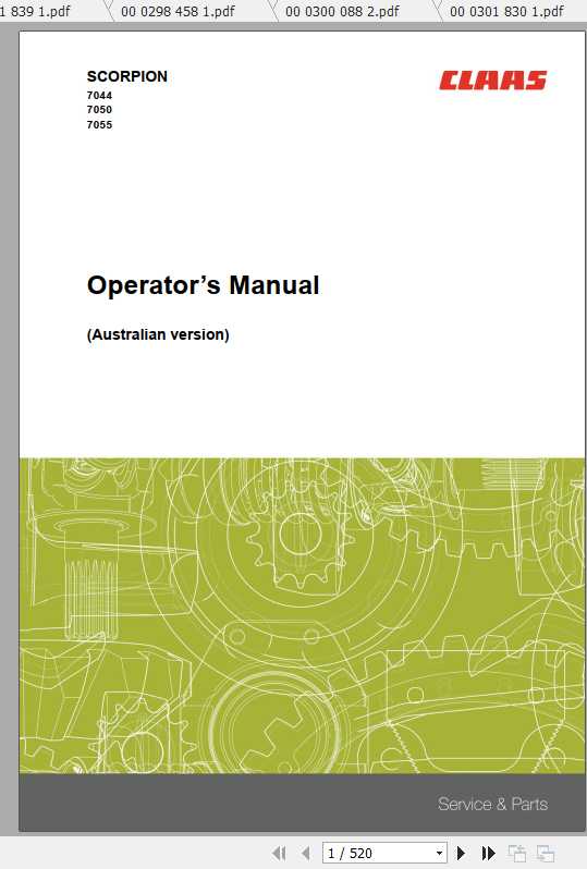 Claas Telehandlers Scorpion 7055 7050 7044 Operators Manual 2