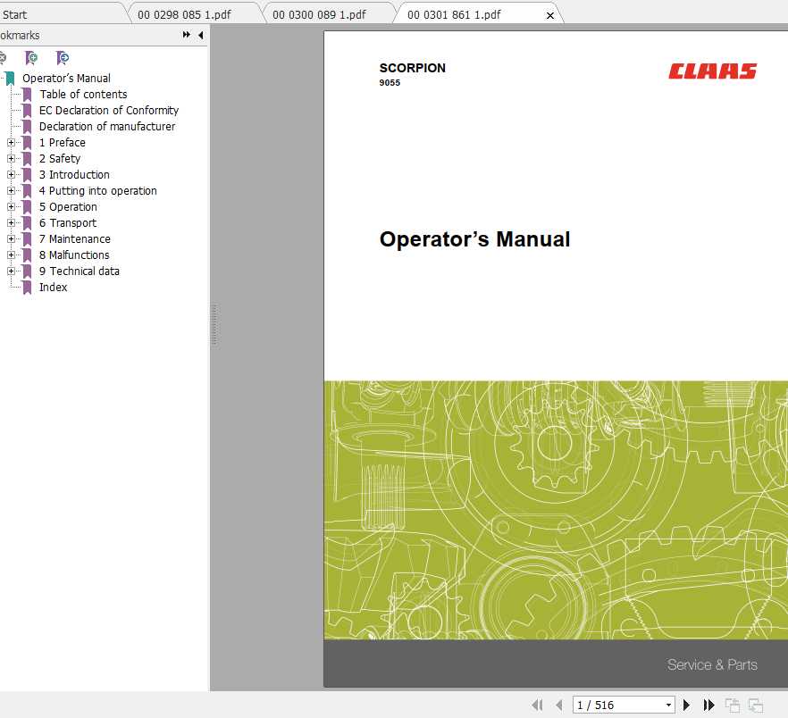 Claas Telehandlers Scorpion 9055 Operators Manual 1