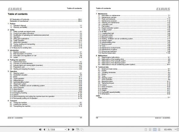 Claas Telehandlers Scorpion 9055 Operators Manual 2