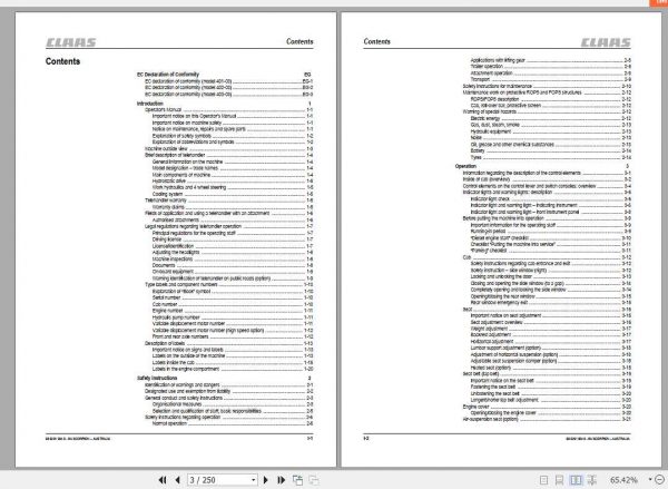 Claas Telehandlers Scorpion Australia 7045 7040 7030 Operators Manual 2