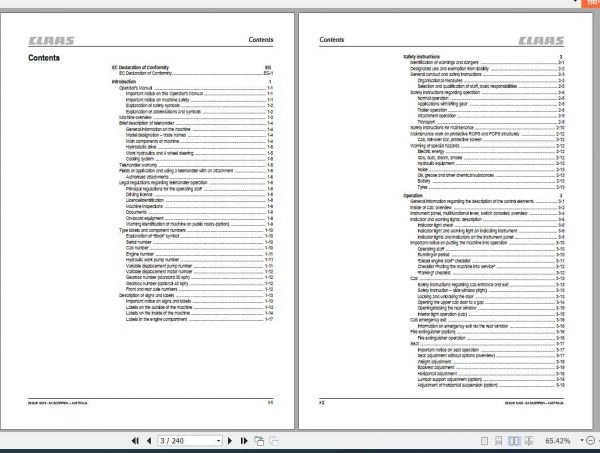 Claas Telehandlers ScorpionAustralia 6030 COMPACT Operators Manual 2