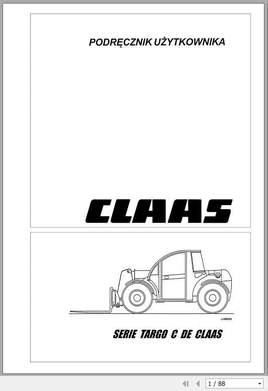 Claas Telehandlers Serie Targo C DE Operators Manual PL 1
