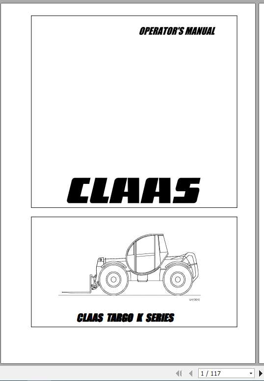 Claas Telehandlers Targo K Operators Manual 1 1