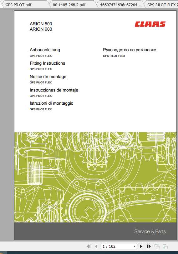Claas Tractor ARION 500 ARION 600 Fitting Instruction FR DE EN RU 1
