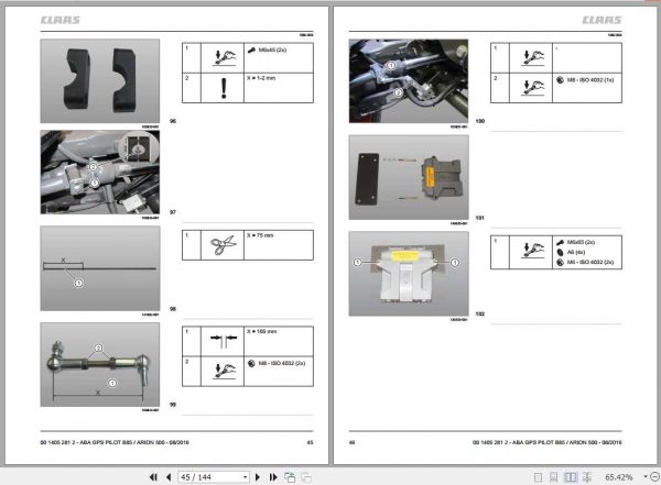 Claas Tractor ARION 500 Fitting Instruction FR DE EN RU 2
