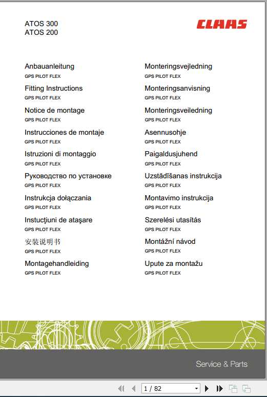 Claas Tractor ATOS 300 ATOS 200 Fitting Instruction 1