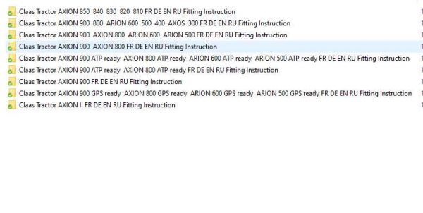 Claas Tractor AXION 400 500 600 800 900 Fitting Instruction 1