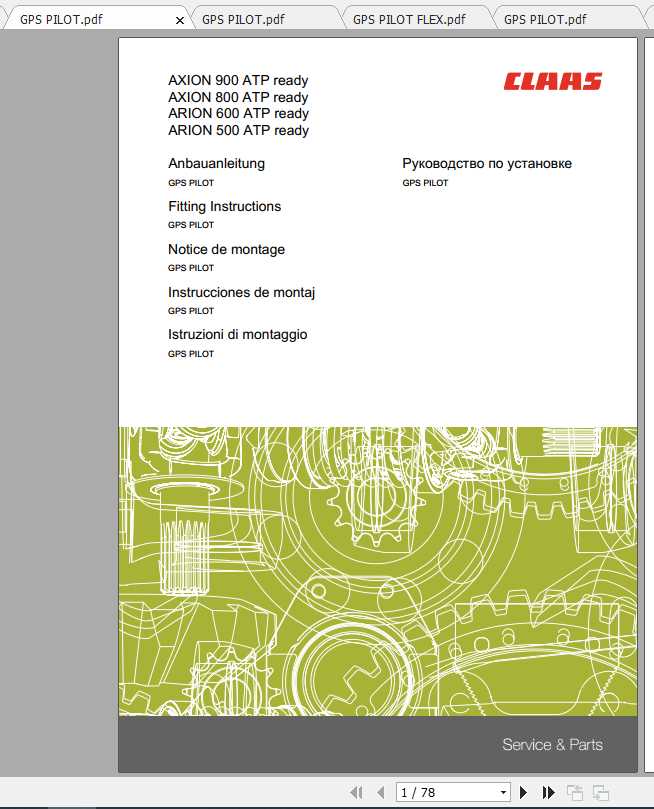 Claas Tractor AXION 400 500 600 800 900 Fitting Instruction 2