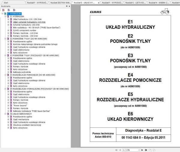 Claas Tractor AXION 850 810 Diagnostics Repair Technical Manual 1